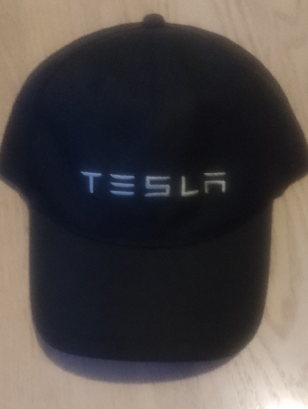 Tesla Black Cap with White Embroidered Logo